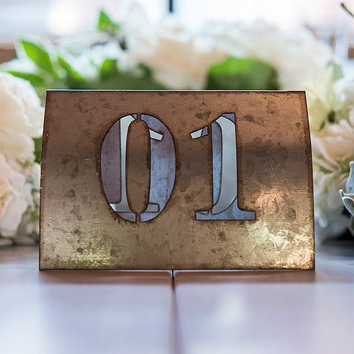 Laser Cut Self Standing Metal Table Number Set Numbers 7-12