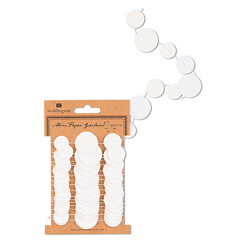 Mini White Dot Paper Garland White