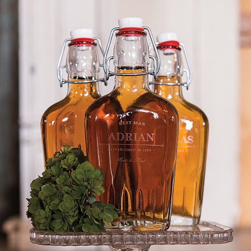 Personalized Clear Glass Flask for Groomsmen