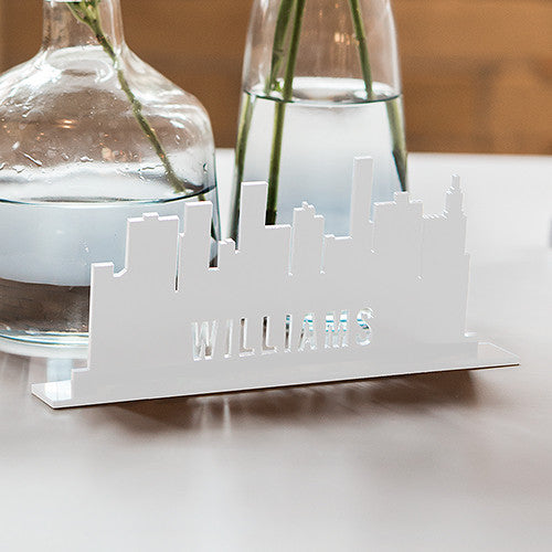 Personalized Industrial Cityscape White Acrylic Sign