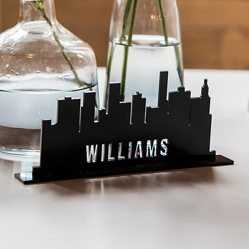 Personalized Industrial Cityscape Black Acrylic Sign