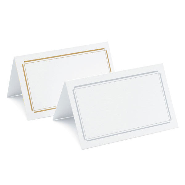 Plain & Double Border Place Cards Package of 50 Double Border Silver
