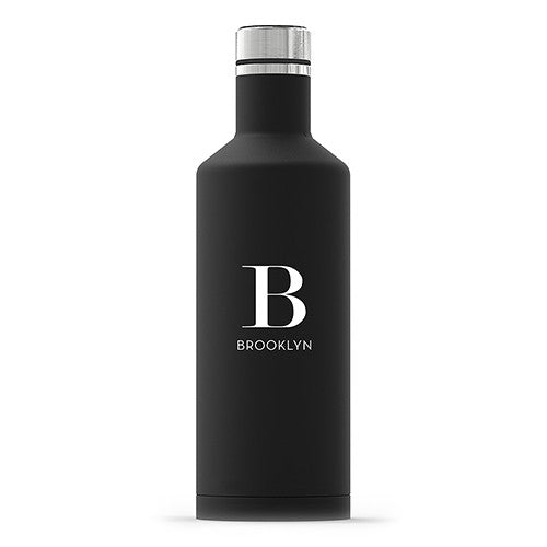 Times Square Travel Bottle - Matte Black - Modern Serif Initial Printing