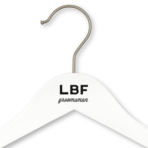 Personalized Wooden Wedding Hanger - Bold Monogram Printing Black