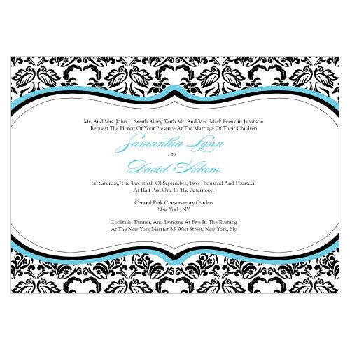 Love Bird Damask Invitation