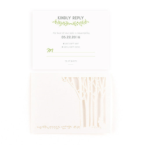 Woodland Pretty Laser Embossed Accessory Cards with Personalization