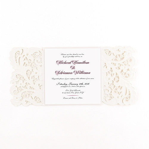 Lace Opulence Laser Embossed Invitations with Personalization