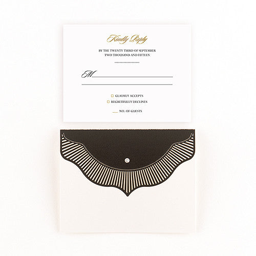 High Style in Black with Crystal Laser Embossed Accessory Cards with Personalization