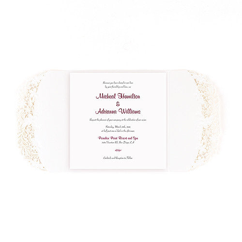 Floral Elegance Laser Embossed Invitations with Personalization