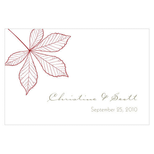 Autumn Leaf Large Rectangular Tag Willow Green