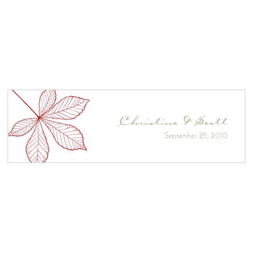 Autumn Leaf Small Rectangular Tag Willow Green