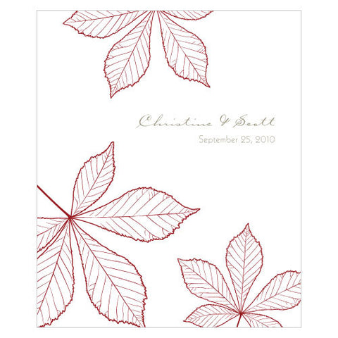 Autumn Leaf Rectangular Label Willow Green