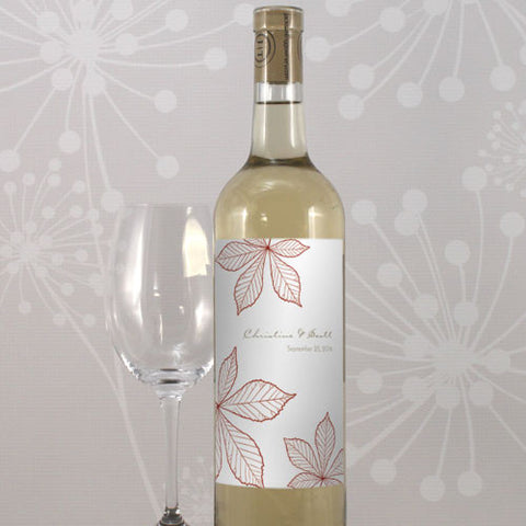 Autumn Leaf Wine Label Willow Green
