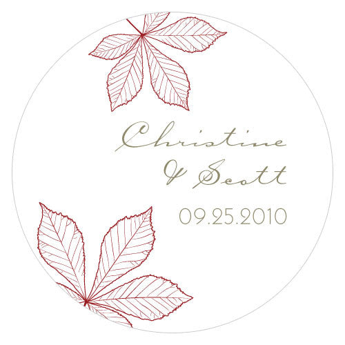 Autumn Leaf Small Sticker Willow Green