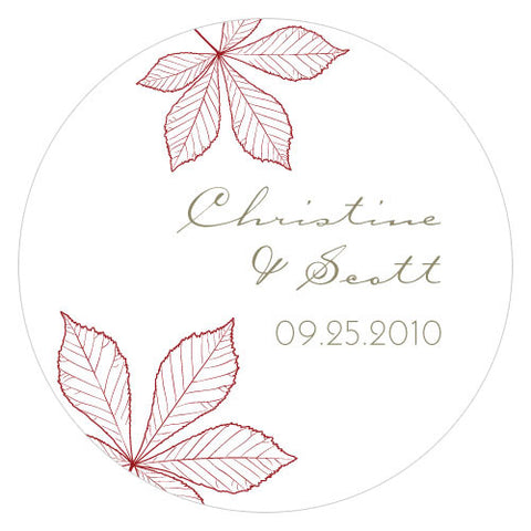 Autumn Leaf Small Sticker Willow Green