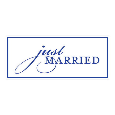 Just Married License Plate Royal Blue