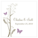 Romantic Butterfly Square Tag Lavender