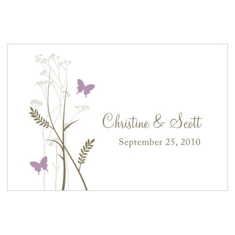 Romantic Butterfly Large Rectangular Tag Lavender