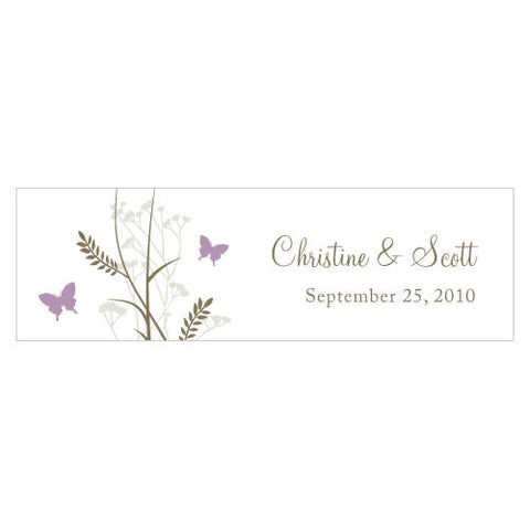 Romantic Butterfly Small Rectangular Tag Lavender