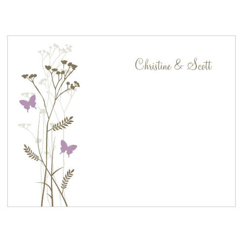 Romantic Butterfly Note Card Lavender