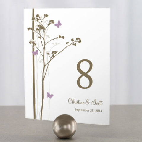Romantic Butterfly Table Number Numbers 1-12 Lavender