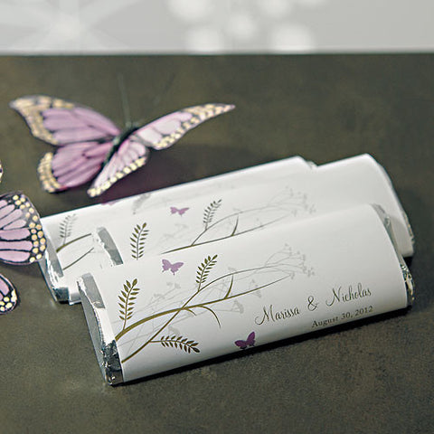 Romantic Butterfly Nut Free Gourmet Milk Chocolate Bar Lavender
