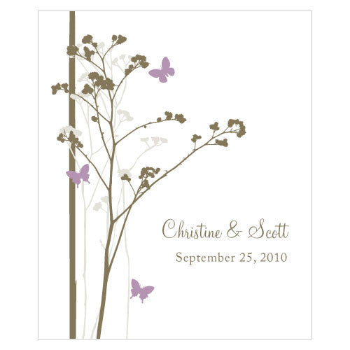Romantic Butterfly Rectangular Label Lavender