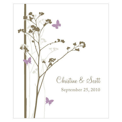 Romantic Butterfly Rectangular Label Lavender