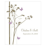 Romantic Butterfly Rectangular Label Lavender