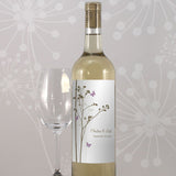Romantic Butterfly Wine Label Lavender