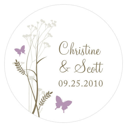 Romantic Butterfly Small Sticker Lavender