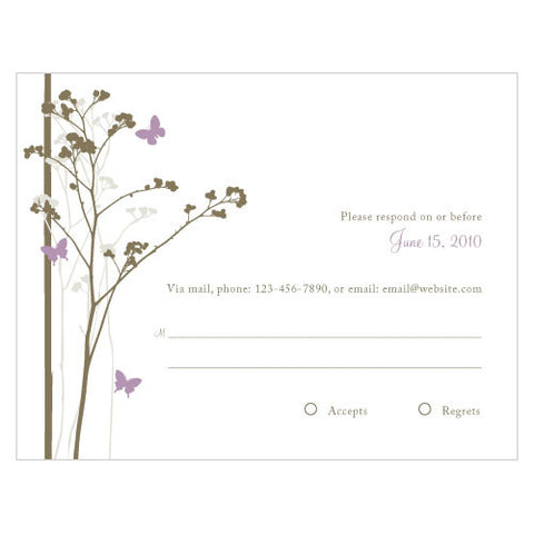 Romantic Butterfly RSVP Lavender
