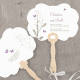 Romantic Butterfly Personalized Hand Fan Lavender