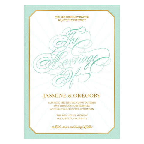 Glitz And Glam Invitation Daiquiri Green