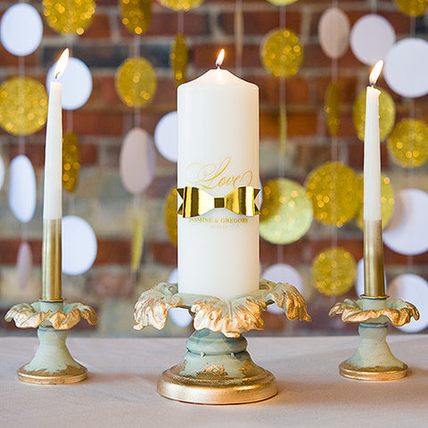 Glitz and Glam Unity Candle Ivory