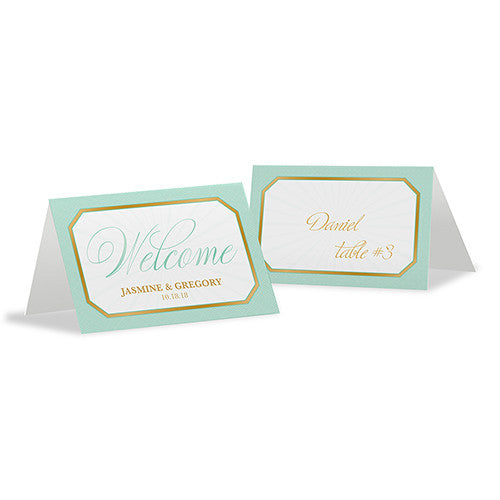 Glitz and Glam Folded Place Card Daiquiri Green