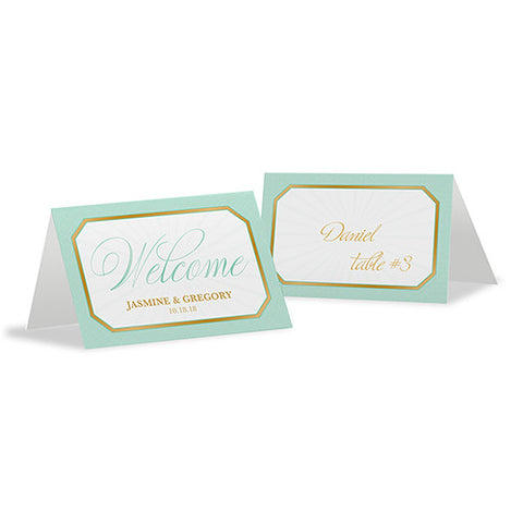 Glitz and Glam Folded Place Card Daiquiri Green