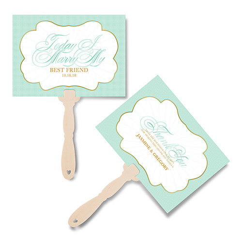 Glitz and Glam Personalized Hand Fan Daiquiri Green