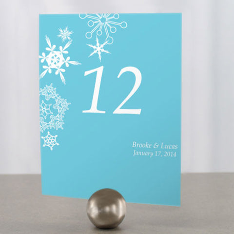 Winter Finery Table Number Numbers 1-12 Red