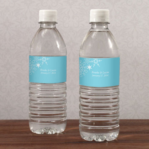 Winter Finery Water Bottle Label Red