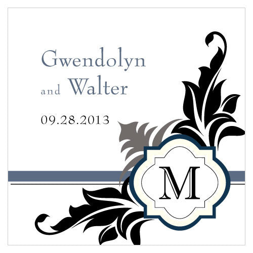 Lavish Monogram Square Tag Black
