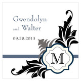 Lavish Monogram Square Tag Black