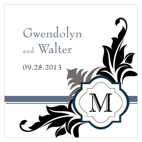 Lavish Monogram Square Tag Black