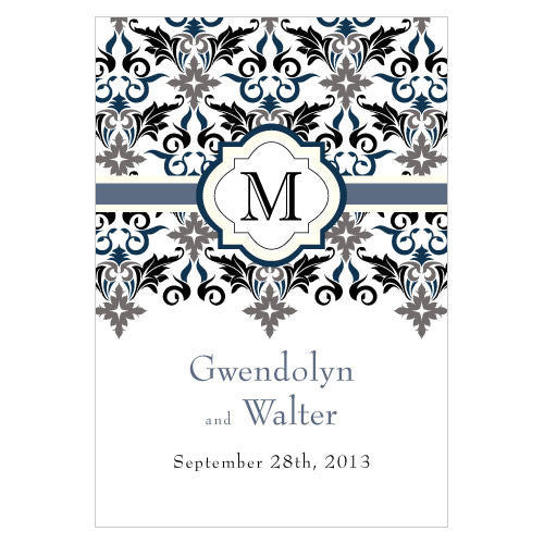 Lavish Monogram Large Rectangular Tag Black