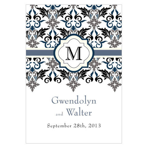 Lavish Monogram Large Rectangular Tag Black
