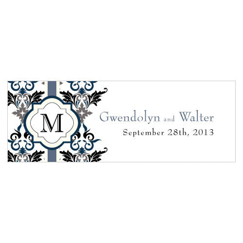 Lavish Monogram Small Rectangular Tag Black