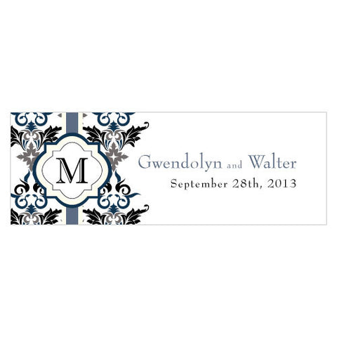 Lavish Monogram Small Rectangular Tag Black
