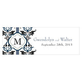 Lavish Monogram Small Rectangular Tag Black