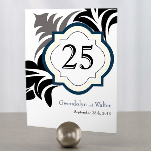 Lavish Monogram Table Number Numbers 1-12 Black