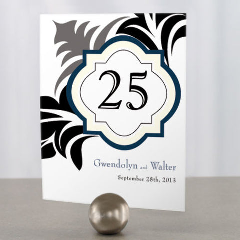 Lavish Monogram Table Number Numbers 1-12 Black